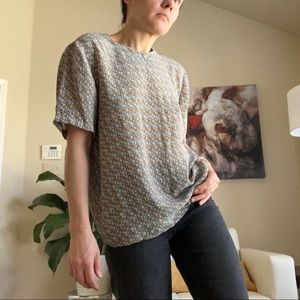 Anna and Frank Vintage 100% Silk Short Sleeve Shirt